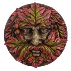 Green Man Round Face Plaque Green Man Round Face Plaque